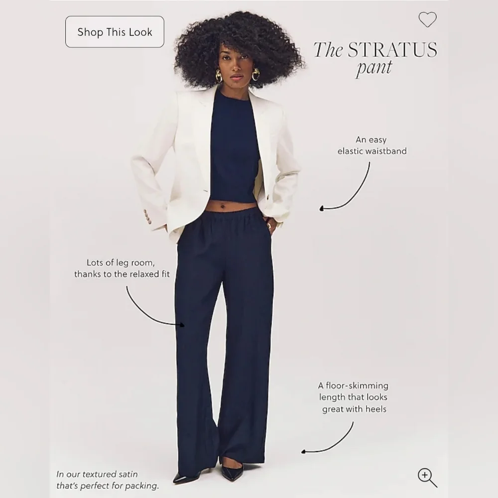NWT J. Crew Stratus pant in textured satin, Navy, XXS - Picture 4 of 7